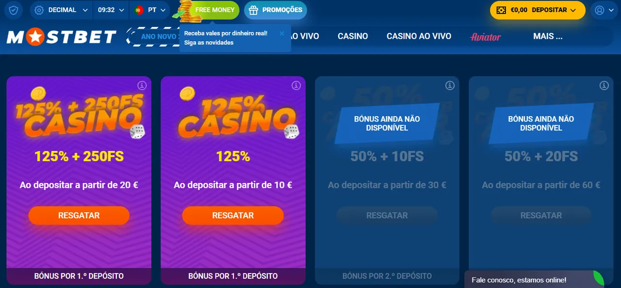 Insira o seu Código Promocional Mostbet