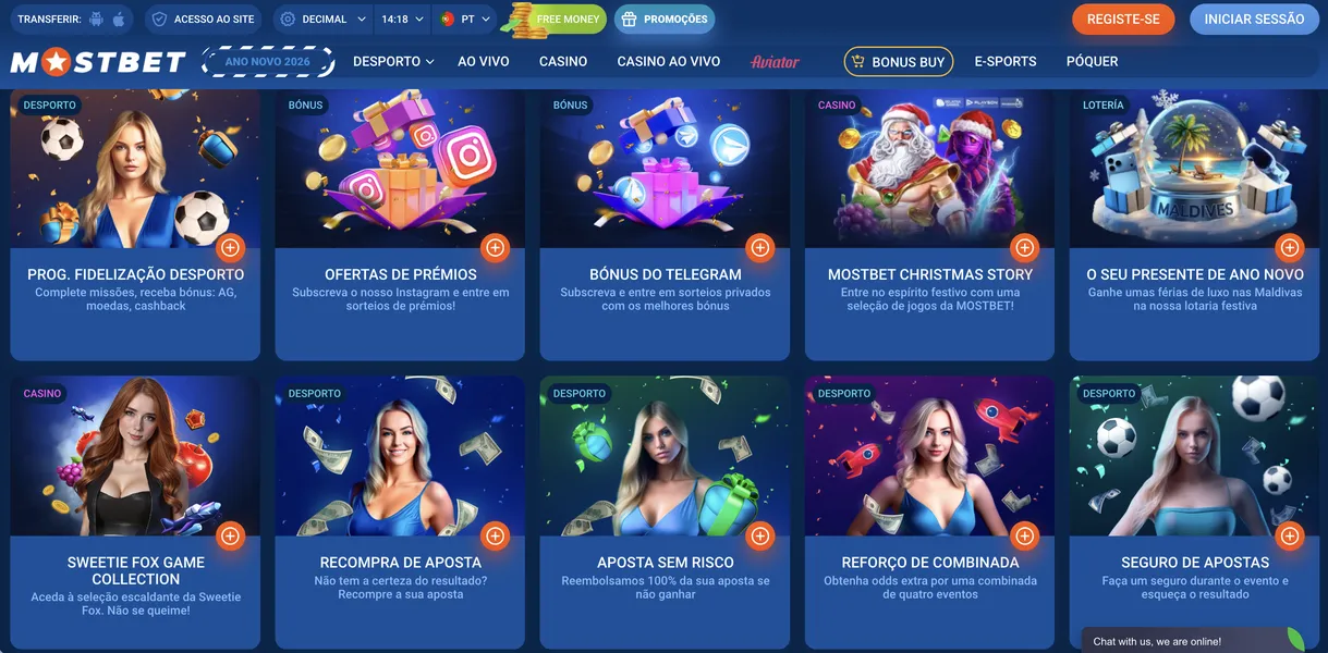 Bónus de Boas-vindas e Promoções da Mostbet